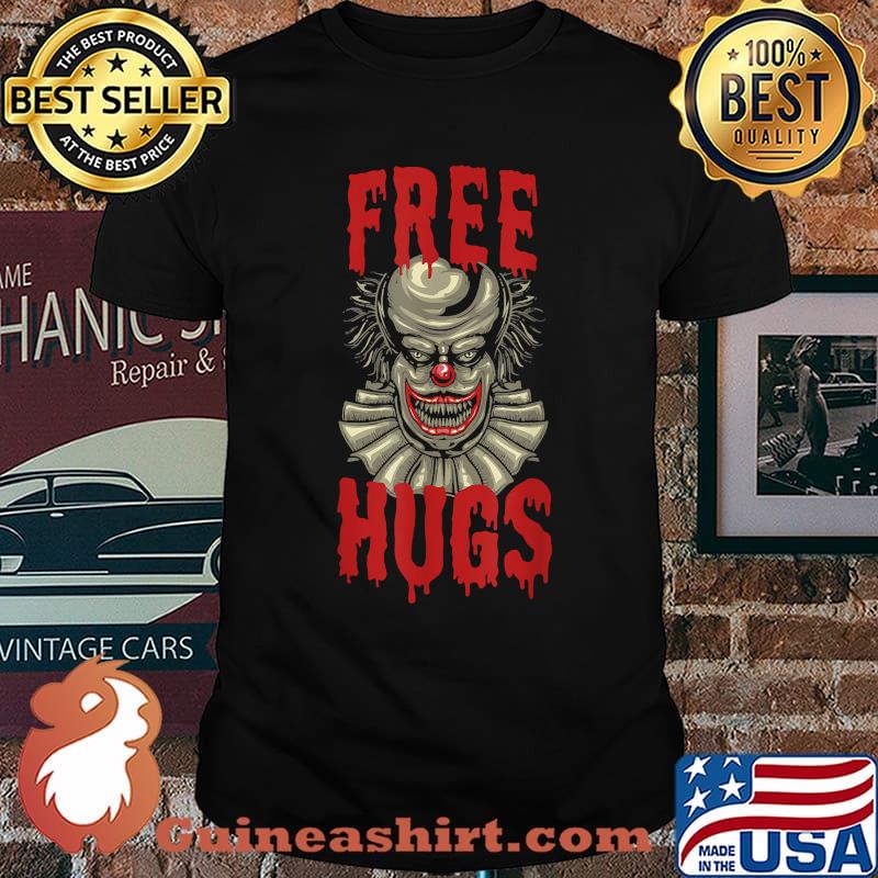 Halloween Night Evil Killer Free Hugs Scary Clown Horror T-Shirt