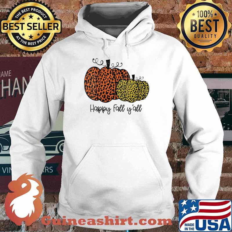 Happy Fall Yall Pumpkin Leopard Halloween T-Shirt Hoodie