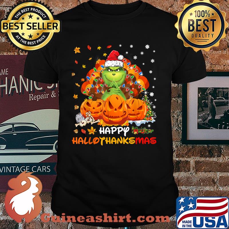 Happy Hallothanksmas Grinch and Merry Christmas - Fall T-Shirt