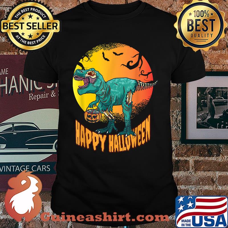 Happy Halloween Dinosaur T rex Mummy Pumpkin T-Shirt