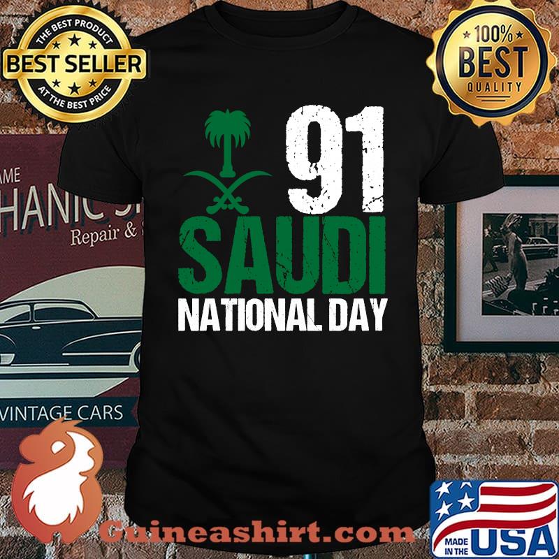 Happy Saudi Arabia Tree Swords National Day 91 T-Shirt