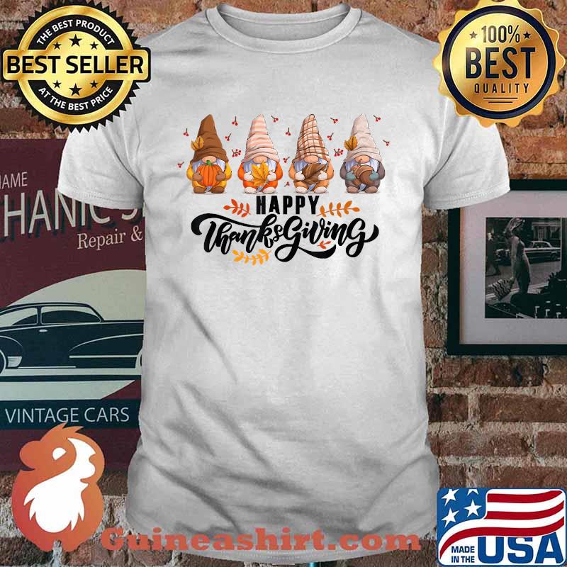 Happy Thanksgiving Gnomes Autumn Season T-Shirt