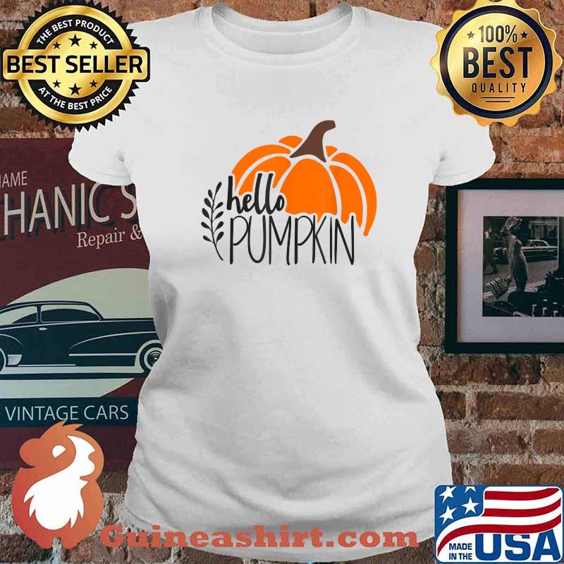Hello Pumpkin Autumn Halloween T-Shirt Ladies tee