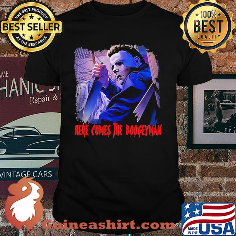 Here comes the boogeyman halloween knife shirt