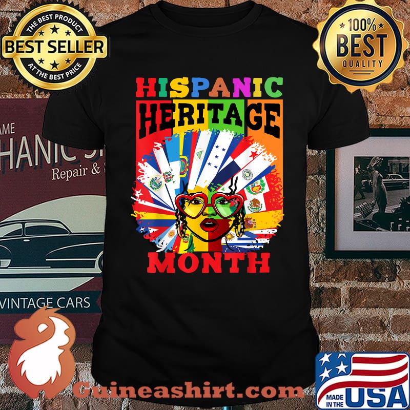 Hispanic Heritage Month Countries Latino Flags Vintage T-Shirt