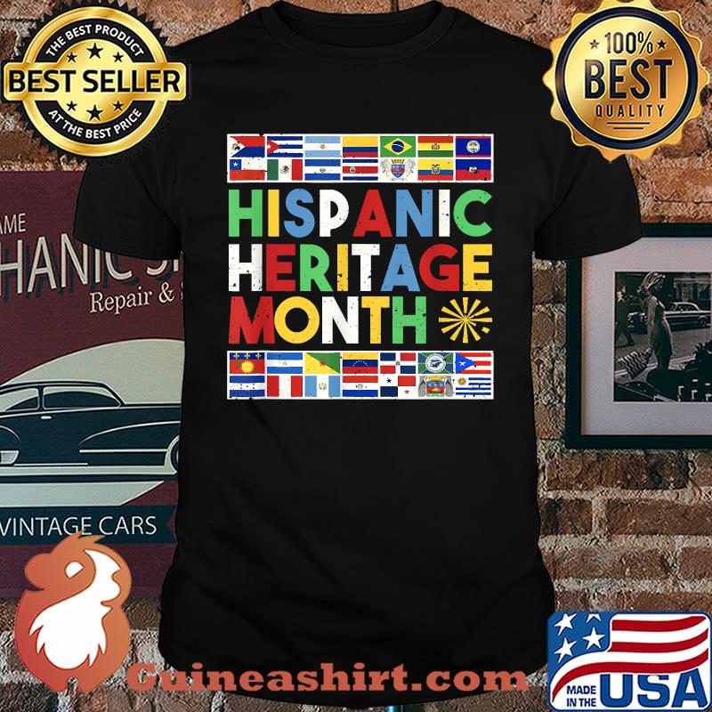 Hispanic Heritage Month Distressed Flags T-Shirt