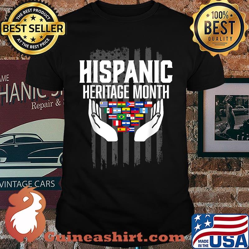 Hispanic Heritage Month Flags Countries American Flag T-Shirt