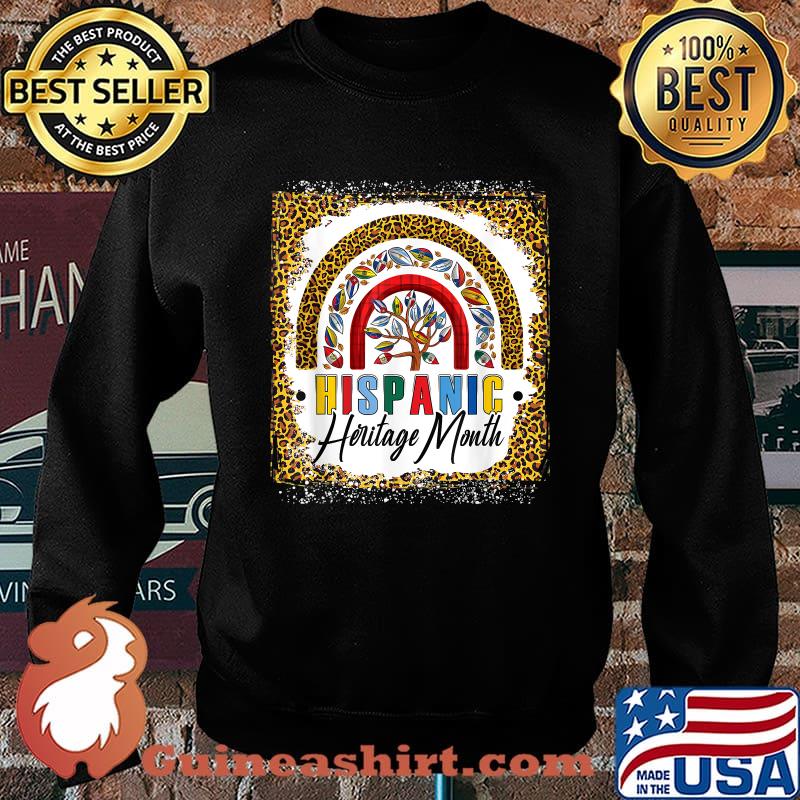 hispanic heritage month Rainbow All Countries Flags Leopard T-Shirt Sweater