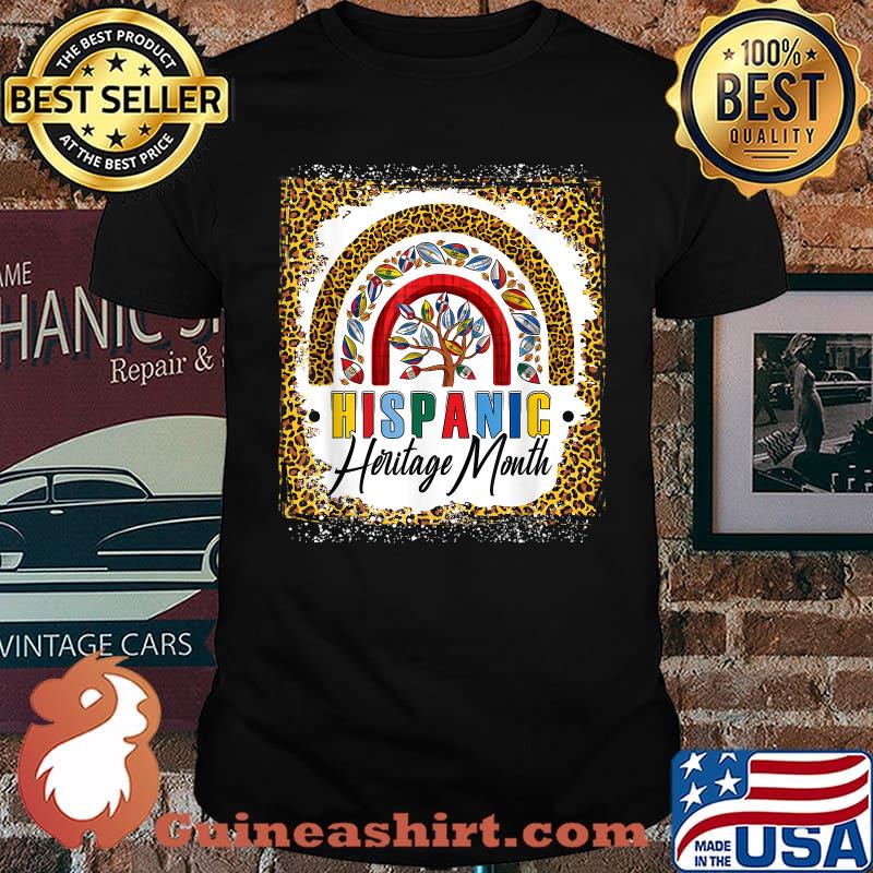 hispanic heritage month Rainbow All Countries Flags Leopard T-Shirt