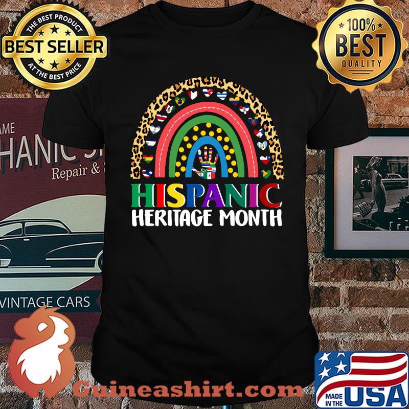 Hispanic Heritage month Rainbow All Countries Flags National T-Shirt