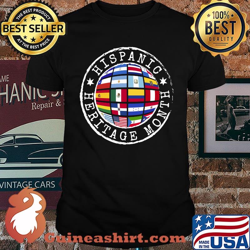 Hispanic Heritage Month Stamp Latino Countries Flags T-Shirt