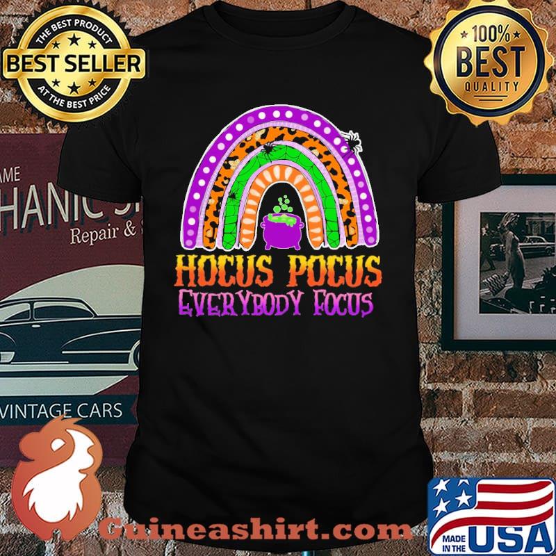 Hocus focus everybody focus rainbow leopard halloween shirt
