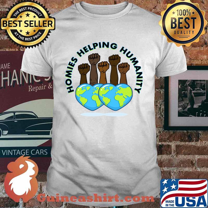 Homies Helping Humanity Black Heart Earth T-Shirt