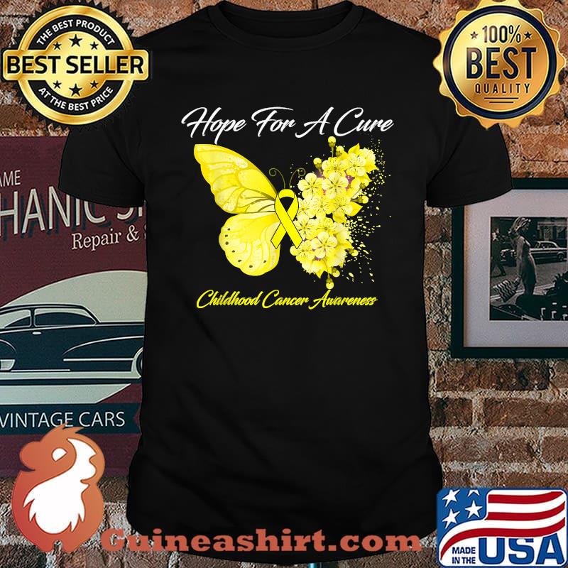 Hope For A Cure Childhood Cancer Awareness Butterfly T-Shirt