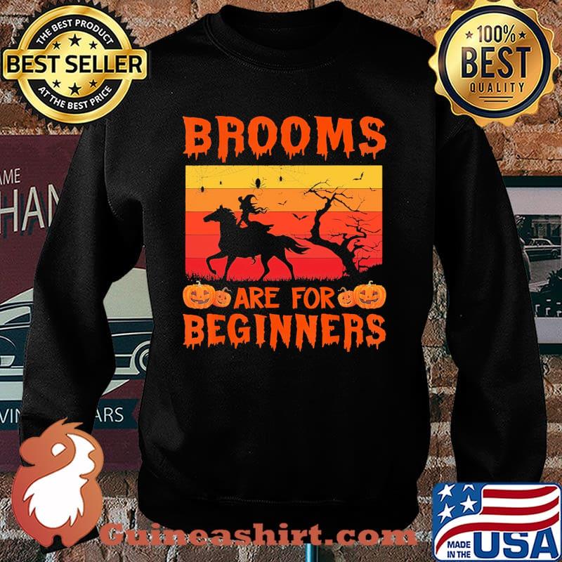 Horse brooms are for beginners Halloween vintage s Sweater