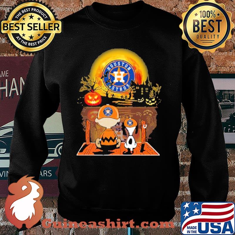 Houston astros snoopy and charlie watching blood moon happy halloween shirt  - Guineashirt Premium ™ LLC