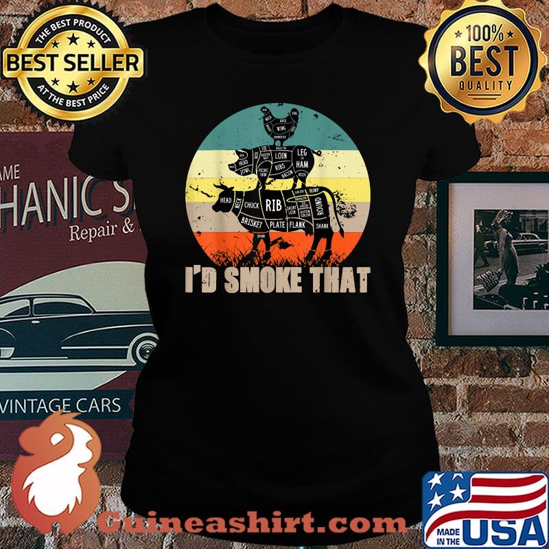 I'd Smoke That Grilling Party Vintage T-Shirt Laides tee