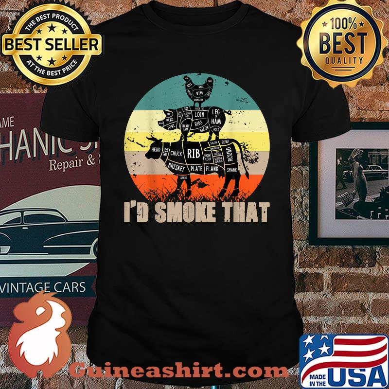 I'd Smoke That Grilling Party Vintage T-Shirt