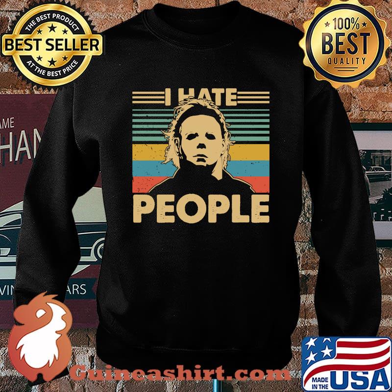 I hate people Michael Myers Halloween Vintage T-Shirt Sweater