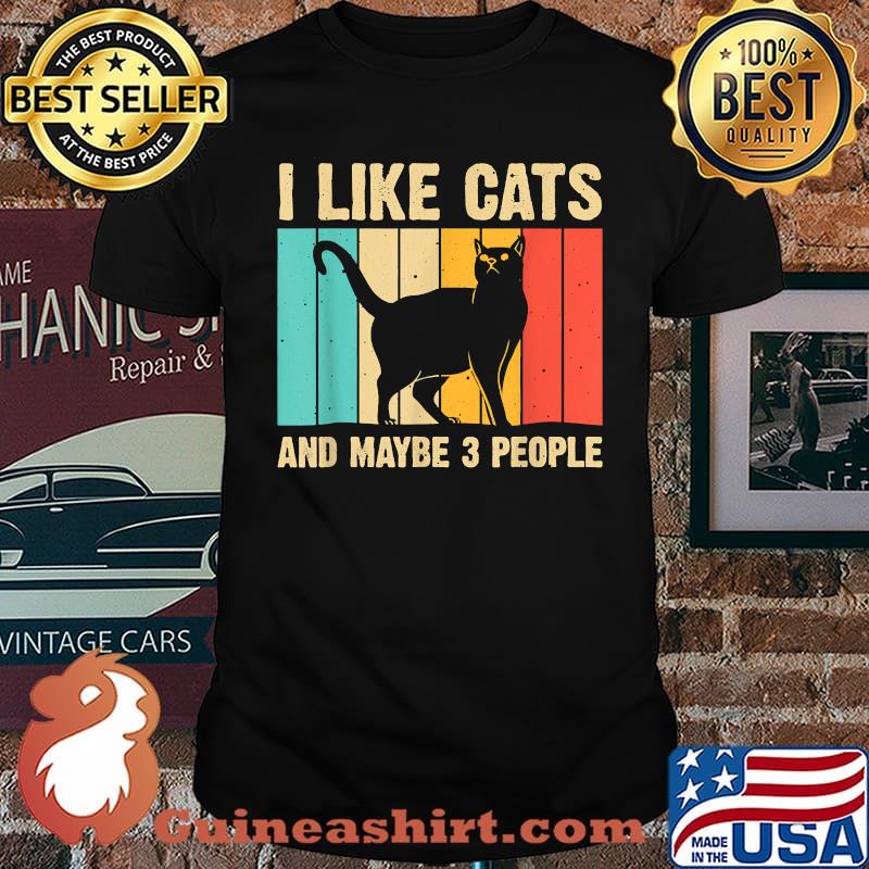 I like cats and maybe 3 people vintage T-Shirt