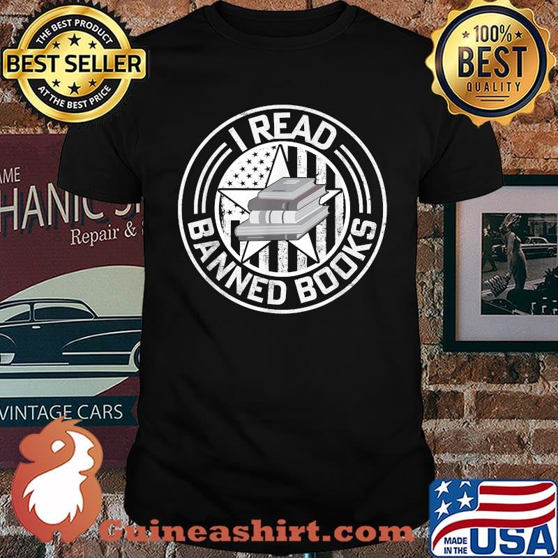 I Read Banned Books American Flag T-Shirt