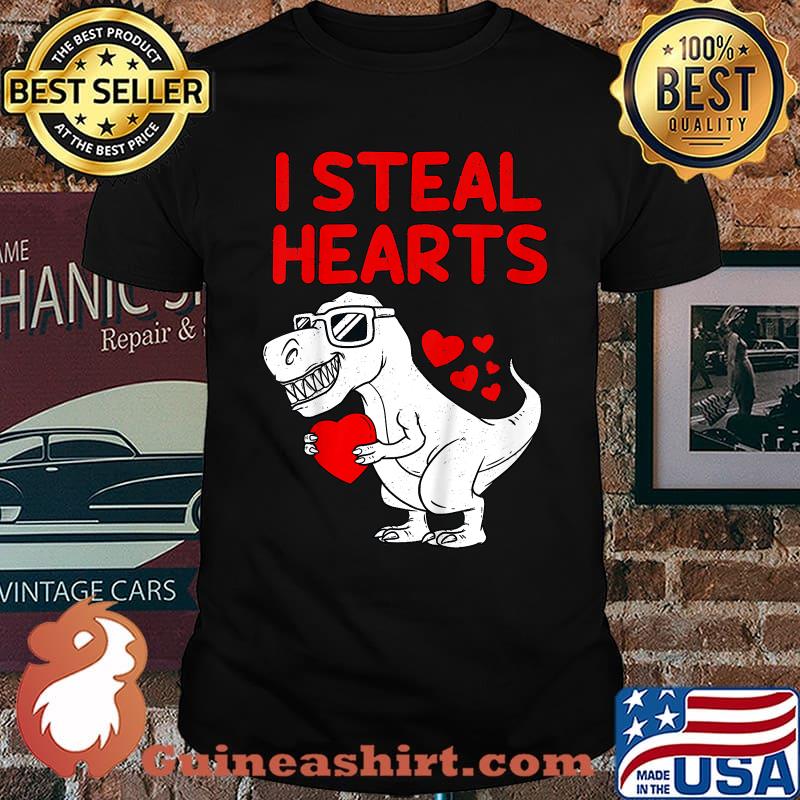 I Steal Hearts T Rex Dino Valentines Day Toddler T-Shirt