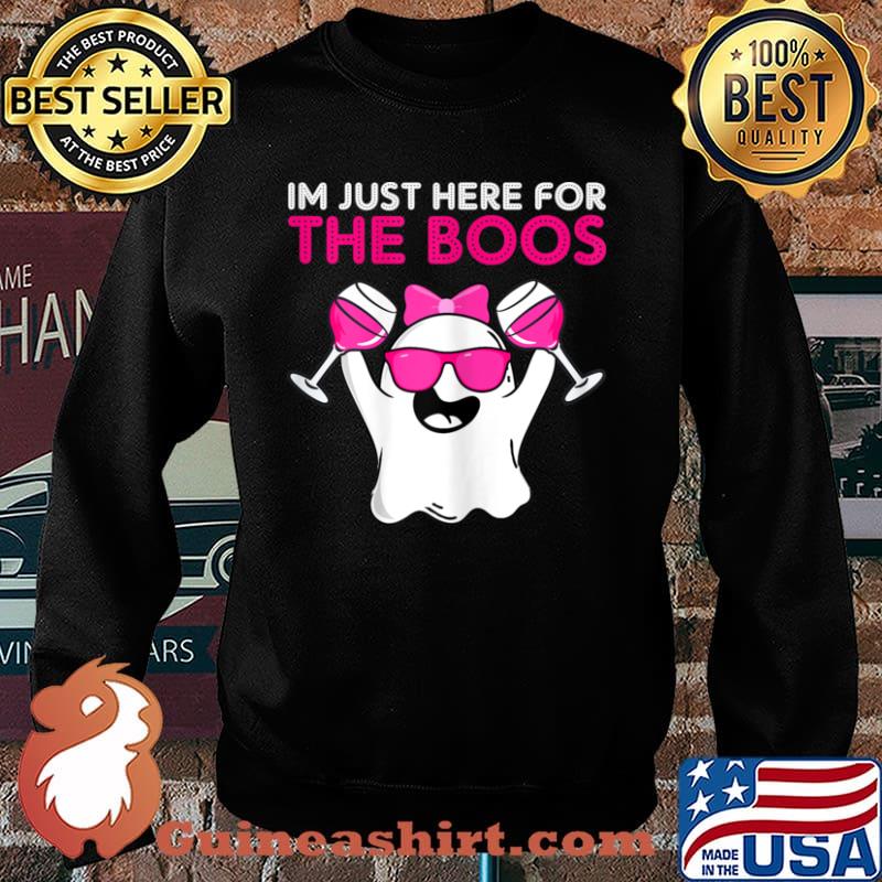 Im Just Here For The Boos Wine Halloween Shirt Sweater