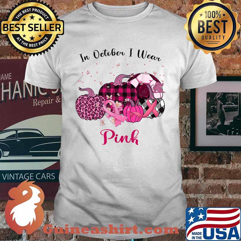 In October I Wear Pink Soccer Breast Cancer Awareness T-Shirt