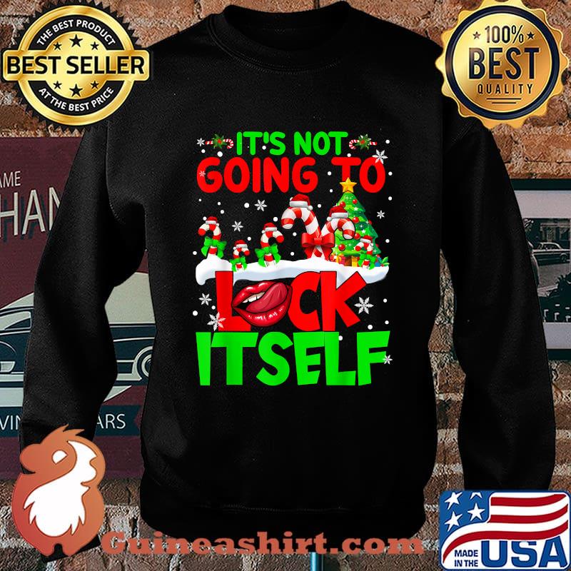 It's Not Going To Lick Itself Santa Candy Cane Christmas T-Shirt Sweater