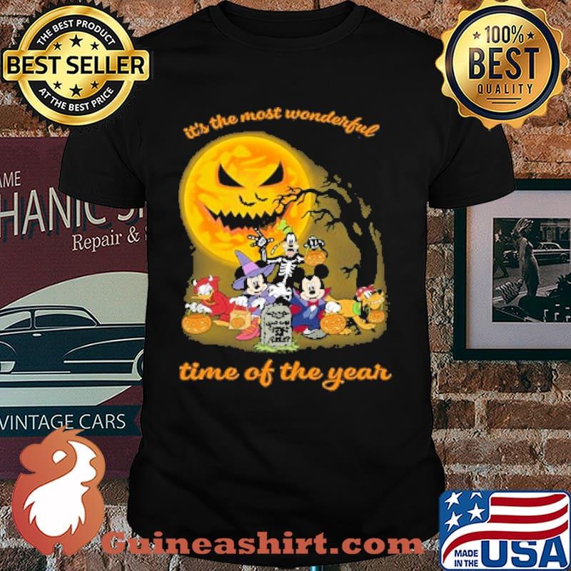 Its the most wonderful time of the year mickey and friends disney moon halloween shirt