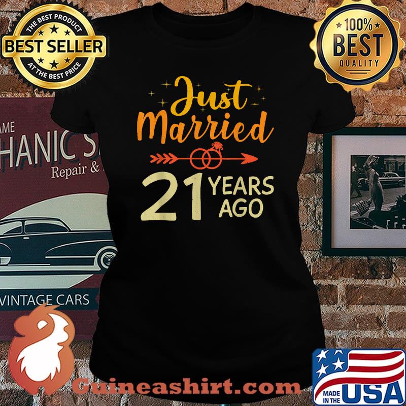 Just Married 21 Years Ago 21st Anniversary T-Shirt Laides tee