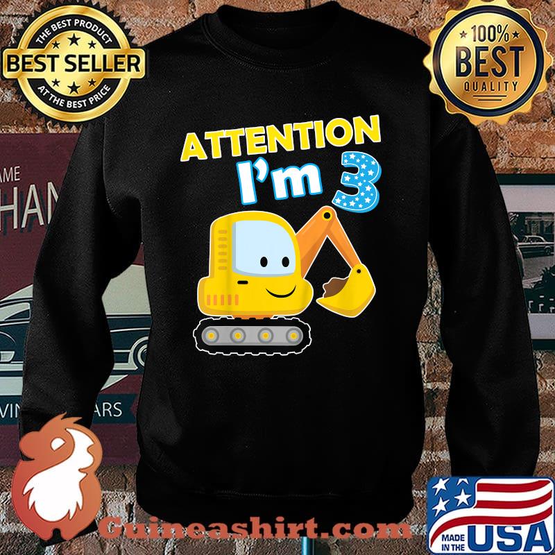 Kids Digger Three 3yr 3rd 3 Year Old Birthday Boy Girl Kid T-Shirt Sweater
