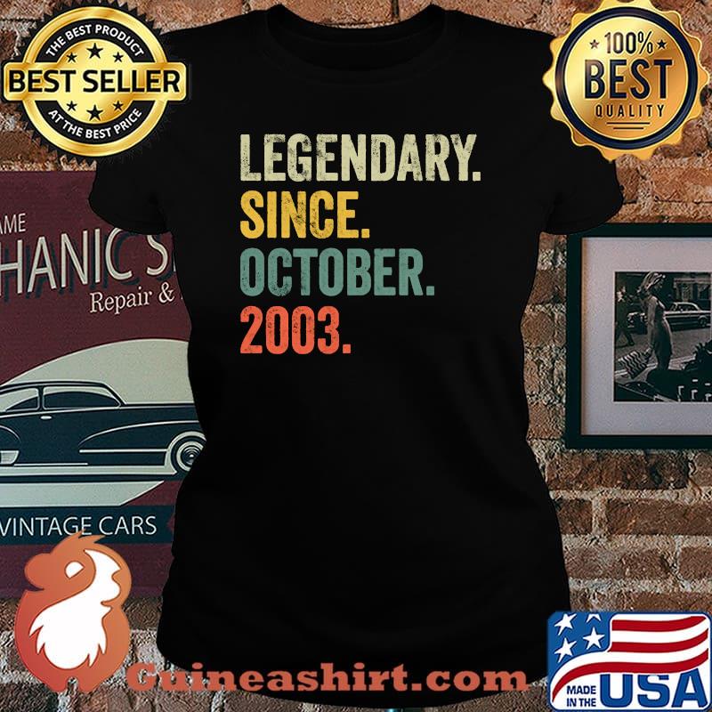 Legendary Since October 2003 Vintage 18th Birthday T-Shirt Laides tee