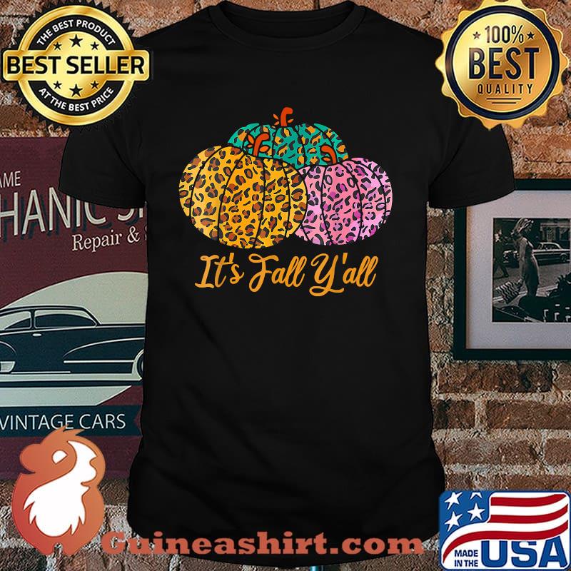 Leopard Pumpkin Its Fall Yall Autumn Pumpkin Season T-Shirt