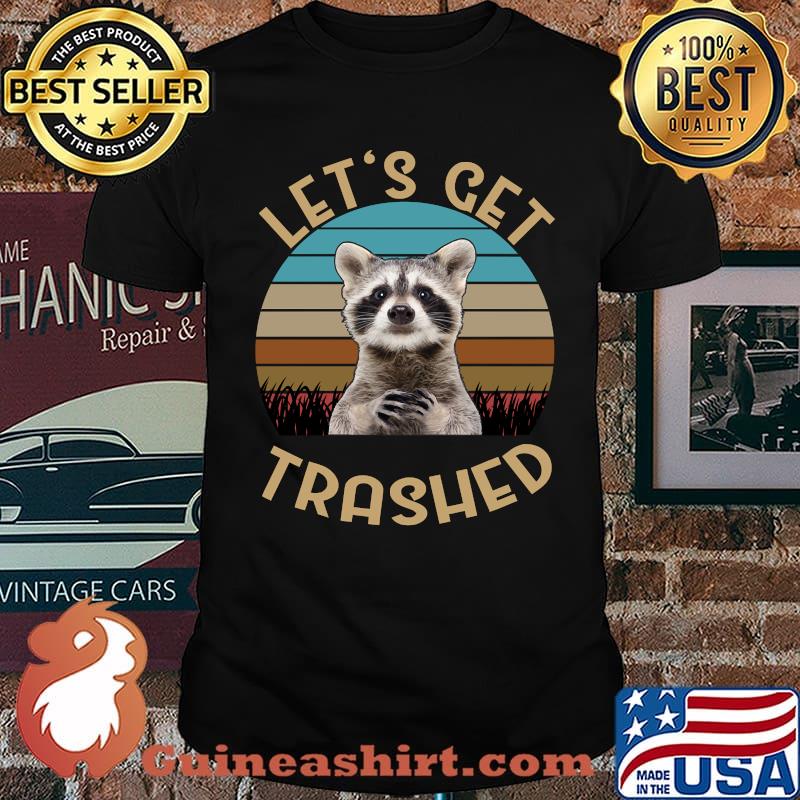Lets Get Trashed Trash Pandas Animal Racoon Vintage T-Shirt