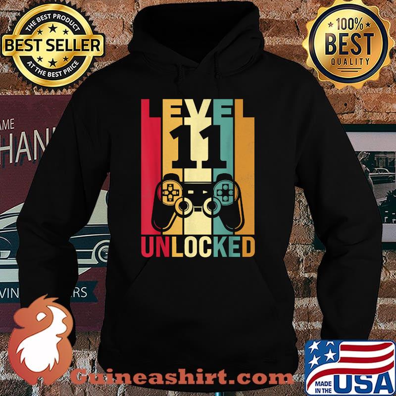 Level 11 Unlocked Video Game 11th Years Old Birthday Vintage T-Shirt Hoodie