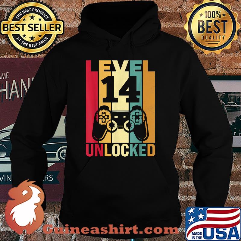 Level 14 Unclocked 2007 14 Birthday Video Game 14th Years Old Vintage T-Shirt Hoodie