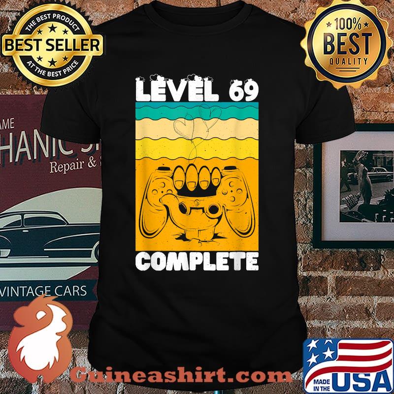 Level 69 Complete Gamer Vintage 69th Wedding Anniversary T-Shirt