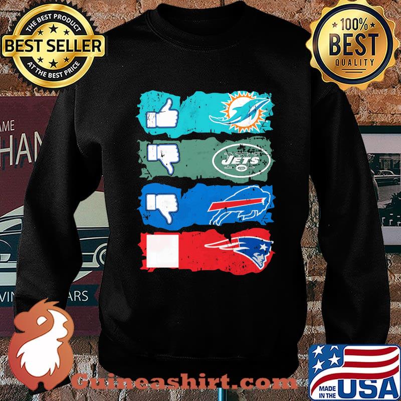 Like Miami Dolphins Unlike New York Jets Unlike Buffalo Bills and New  England Patriots Shirt - Guineashirt Premium ™ LLC