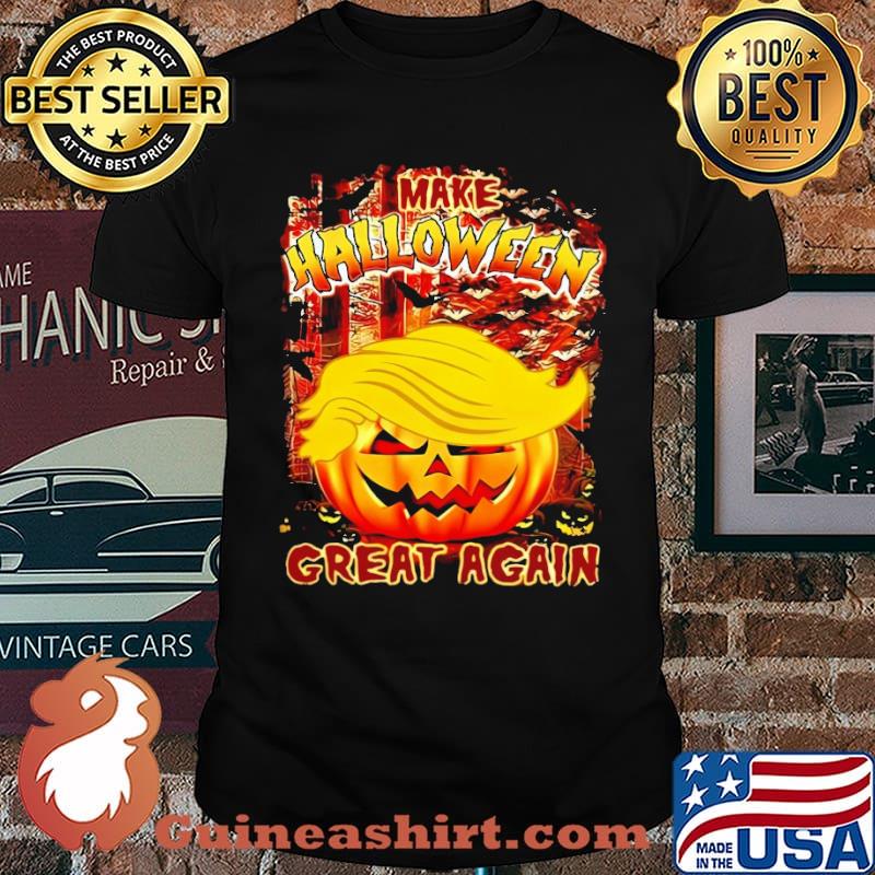 Make Halloween Great Again Trumpkin American Flag Shirt