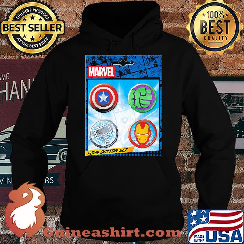Marvel Comics Four Avengers Button Set Shirt Hoodie