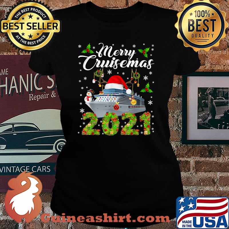 Merry Cruisemas 2021 Christmas Santa Reindeer Cruise T-Shirt Laides tee