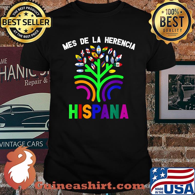 Mes De La Herencia National Hispanic Heritage Month Flags T-Shirt