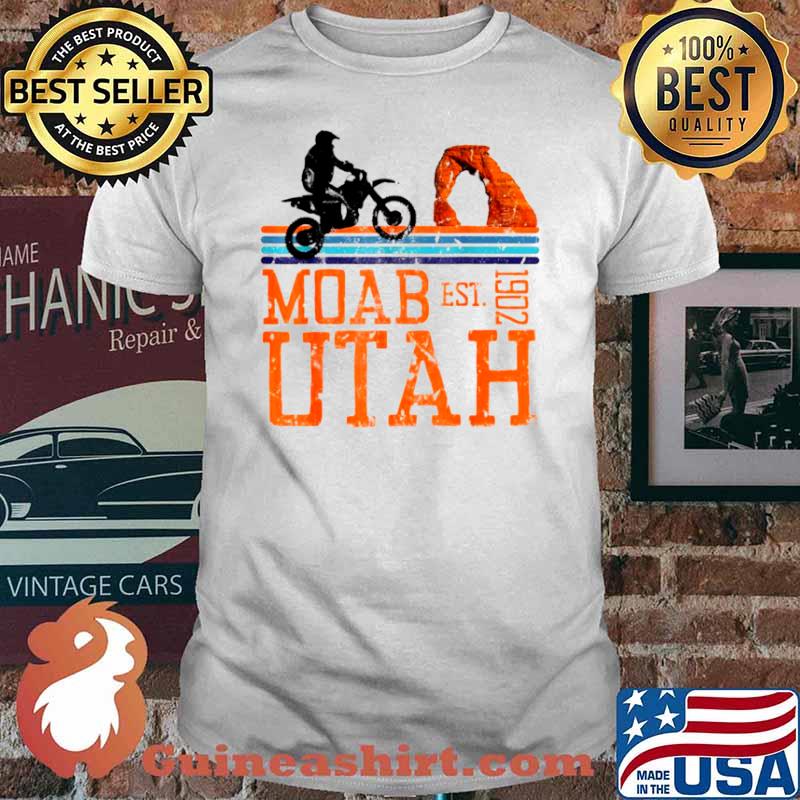 Moab Utah Arches Desert Off Road Dirt Bike Motorcycle Retro shirt