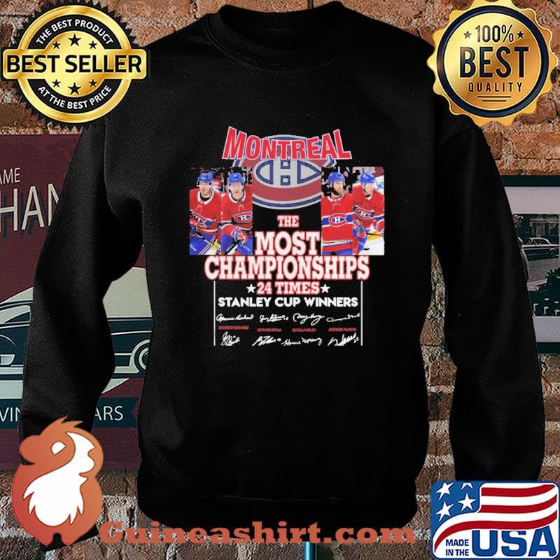 Montreal The Most Championships 24 times stanley cup winners signatures s Sweater