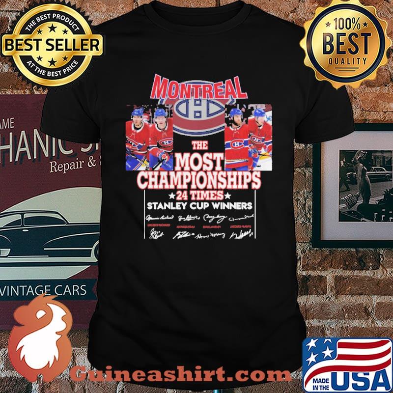 Montreal The Most Championships 24 times stanley cup winners signatures shirt