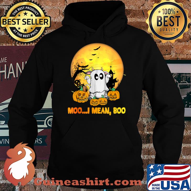 Moo I Mean Boo Ghost Cow Halloween Farmer Shirt Hoodie