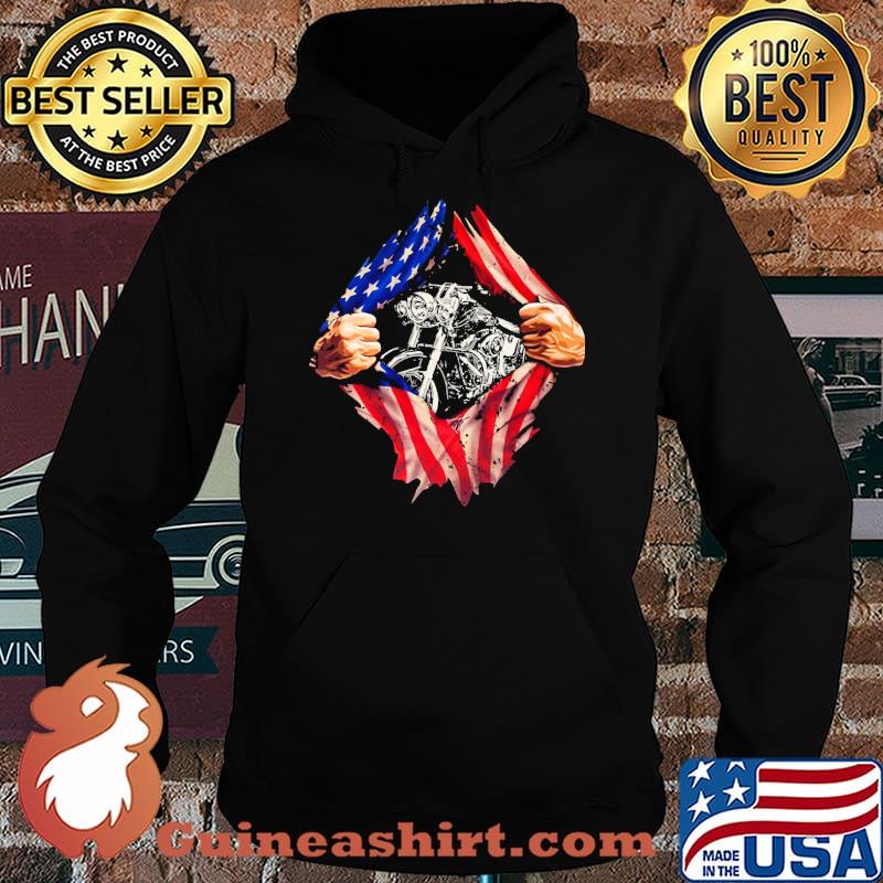Motorcycle usa flag open 4th july s Hoodie