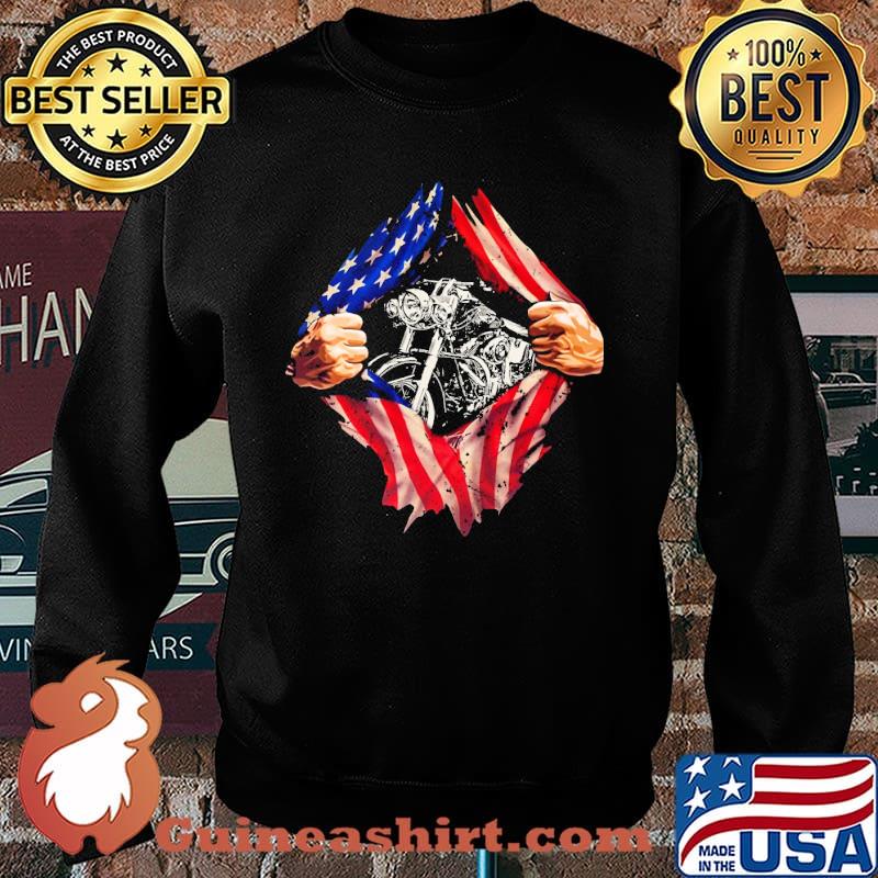 Motorcycle usa flag open 4th july s Sweater
