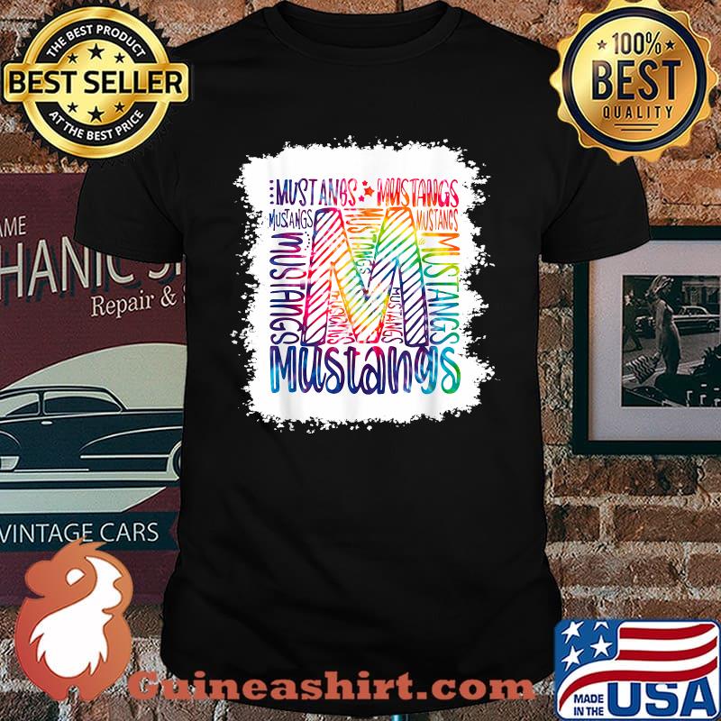 Mustangs Team Pride School Spirits Sports tie Dye T-Shirt
